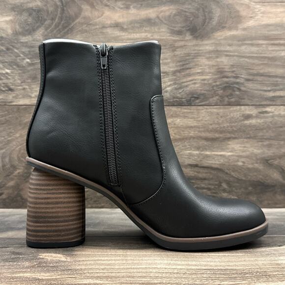 NIB Korks by Kork Ease Destiny 9.5M Block Heel Ankle Boots Booties Black - Picture 6 of 10